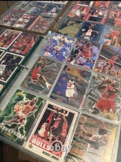 186x Michael Jordan Binder Card Collection Inserts, Metal Universe, 90s cards