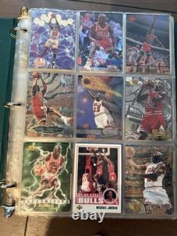 186x Michael Jordan Binder Card Collection Inserts, Metal Universe, 90s cards