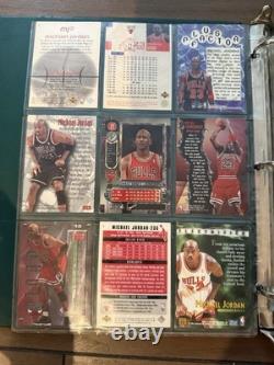 186x Michael Jordan Binder Card Collection Inserts, Metal Universe, 90s cards