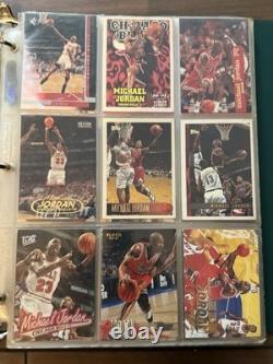 186x Michael Jordan Binder Card Collection Inserts, Metal Universe, 90s cards