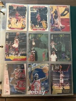 186x Michael Jordan Binder Card Collection Inserts, Metal Universe, 90s cards