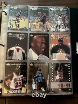 186x Michael Jordan Binder Card Collection Inserts, Metal Universe, 90s cards