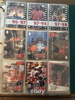 186x Michael Jordan Binder Card Collection Inserts, Metal Universe, 90s cards