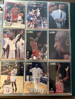 186x Michael Jordan Binder Card Collection Inserts, Metal Universe, 90s cards