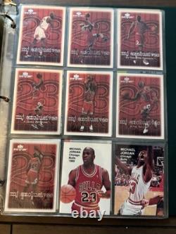 186x Michael Jordan Binder Card Collection Inserts, Metal Universe, 90s cards