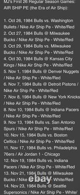 1985 Bulls vs Cavs Jordan ROOKIE Ticket MJ wears NIKE Air Chicago 1 Shoe POP 1