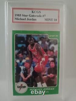 1985 Star Gatorade #7 Michael Jordan Mint 10 Kcgs Rookie Reprint