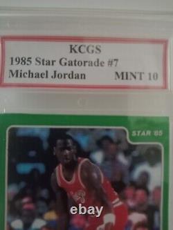 1985 Star Gatorade #7 Michael Jordan Mint 10 Kcgs Rookie Reprint