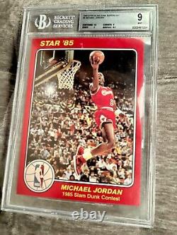 1985 Star Slam Dunk Supers 5x7 #5 Michael Jordan Rookie BGS 9