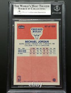1986-87 FLEER MICHAEL JORDAN ROOKIE CARD RC #57 BGS 9 with GEM MINT 9.5