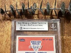 1986-87 FLEER MICHAEL JORDAN ROOKIE CARD RC #57 MINT BGS 9 with GEM MINT 9.5