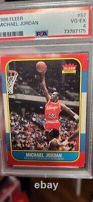 1986-87 Fleer #57 Michael Jordan (RC) Chicago BULLS, Rare, Psa 4