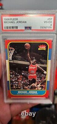 1986-87 Fleer #57 Michael Jordan (RC) Chicago BULLS, Rare, Psa 4