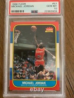 1986-87 Fleer MICHAEL JORDAN HOF RC Rookie PSA 10 GEM MINT #57 Basketball Bulls