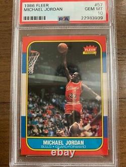 1986-87 Fleer MICHAEL JORDAN HOF RC Rookie PSA 10 GEM MINT #57 Basketball Bulls