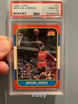 1986-87 Fleer MICHAEL JORDAN HOF RC Rookie PSA 10 GEM MINT #57 Basketball Bulls