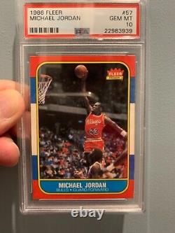 1986-87 Fleer MICHAEL JORDAN HOF RC Rookie PSA 10 GEM MINT #57 Basketball Bulls