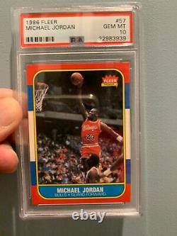 1986-87 Fleer MICHAEL JORDAN HOF RC Rookie PSA 10 GEM MINT #57 Basketball Bulls