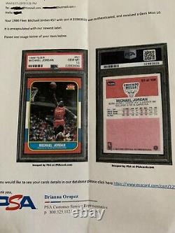 1986-87 Fleer MICHAEL JORDAN HOF RC Rookie PSA 10 GEM MINT #57 Basketball Bulls