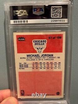 1986-87 Fleer MICHAEL JORDAN HOF RC Rookie PSA 10 GEM MINT #57 Basketball Bulls