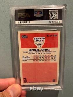 1986-87 Fleer MICHAEL JORDAN HOF RC Rookie PSA 10 GEM MINT #57 Basketball Bulls