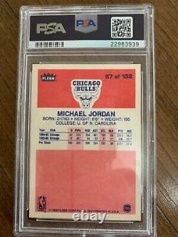 1986-87 Fleer MICHAEL JORDAN HOF RC Rookie PSA 10 GEM MINT #57 Basketball Bulls