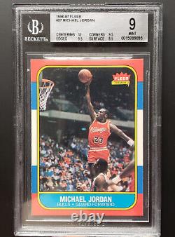 1986-87 Fleer Michael Jordan Rookie #57 Bgs 9 Pristine 10 + (2) Gem Mint 9.5