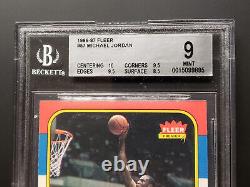 1986-87 Fleer Michael Jordan Rookie #57 Bgs 9 Pristine 10 + (2) Gem Mint 9.5