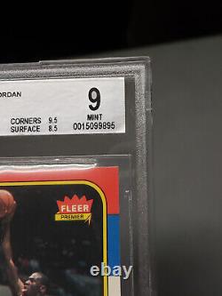 1986-87 Fleer Michael Jordan Rookie #57 Bgs 9 Pristine 10 + (2) Gem Mint 9.5