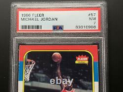 1986-87 Fleer Michael Jordan Rookie Card Rc #57 Bulls Near Mint Psa 7