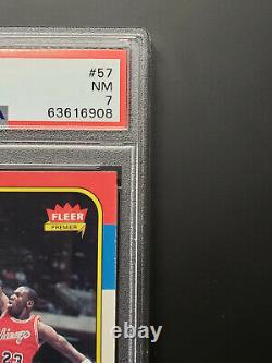 1986-87 Fleer Michael Jordan Rookie Card Rc #57 Bulls Near Mint Psa 7