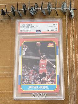 1986-87 Fleer Michael Jordan Rookie Card Rc #57 Bulls Nm Mint Psa 8 New