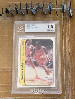 1986-87 Fleer Michael Jordan Sticker Rookie Card Rc #8 Near Mint + Bgs 7.5