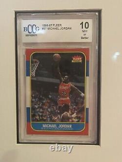 1986-87 fleer #57 MICHAEL JORDAN chicago bulls rookie card BGS BCCG 10
