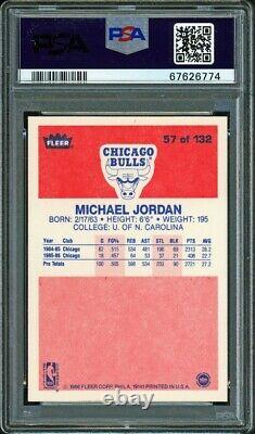 1986 FLEER #57 MICHAEL JORDAN RC (Hall of Fame) CHICAGO BULLS PSA 8 NM-MT Rookie