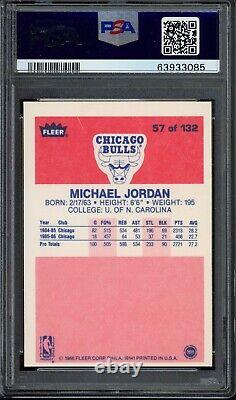 1986 Fleer #57 MICHAEL JORDAN Rookie Card PSA 6 HOF RC Chicago Bulls Basketball