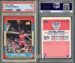 1986 Fleer #57 Michael Jordan Rookie Chicago Bulls RC PSA 3 VG