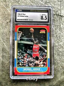 1986 Fleer #57 Michael Jordan Rookie RC CSG 8.5 Centered Beautifully. 9 Cross