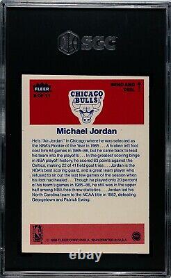 1986 Fleer Basketball Sticker #8 Michael Jordan Rookie SGC 6