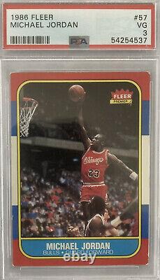 1986 Fleer Michael Jordan #57 PSA 3 VG Rookie Card