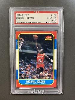 1986 Fleer Michael Jordan #57 ROOKIE CARD PSA 9 MINT (PD)