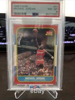 1986 Fleer Michael Jordan #57 Rookie Card Psa 8