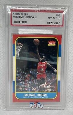 1986 Fleer Michael Jordan RC 57 PSA 8 9 Mint 92 Stadium Club Beam Team eBay 1/1