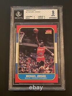 1986 Fleer Michael Jordan Rc Bgs Beckett 8 Looks Better! Priced To Sell Fast