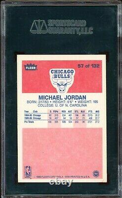 1986 Fleer Michael Jordan Rookie Card RC #57 Certified SGC Authentic Rare