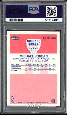 1986 Fleer Michael Jordan Rookie Card RC #57 HOF Bulls. PSA Authentic Looks NM