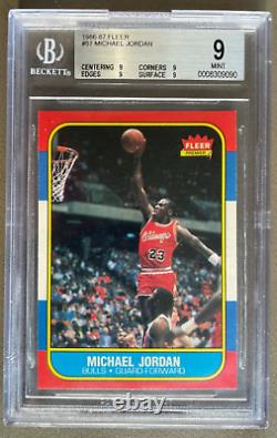 1986 Fleer Michael Jordan Rookie RC Chicago Bulls #57 BGS 9 MINT HOT HOF GOAT