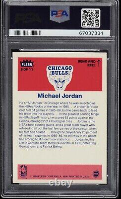 1986 Fleer Sticker #8 Michael Jordan RC Rookie PSA 5 HOF Chicago Bulls