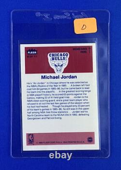 1986 Fleer Sticker #8 Michael Jordan Rookie Raw