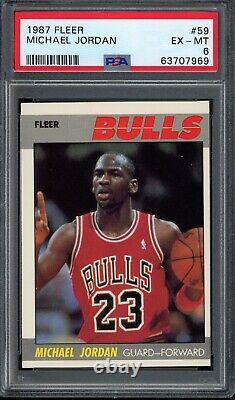 1987-88 Fleer #59 Michael Jordan PSA 6 HOF NBA Bulls 2nd Year Basketball Card